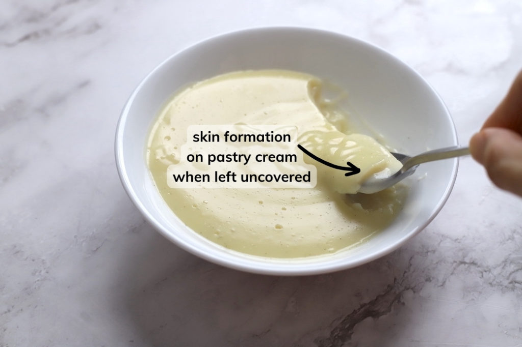 Image showing skin formation on pastry cream.